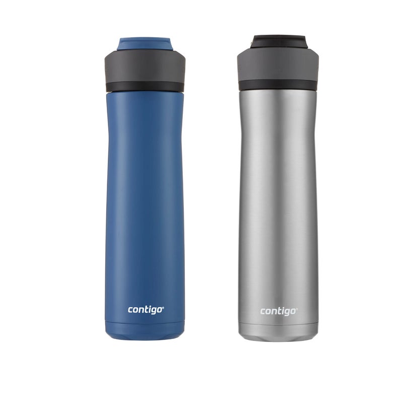 Contigo 24oz Leakproof Stainless Steel Water Bottle with Straw & Handle, Dual Insulated for Cold & Hot Drinks - 2 Pack - Image 4