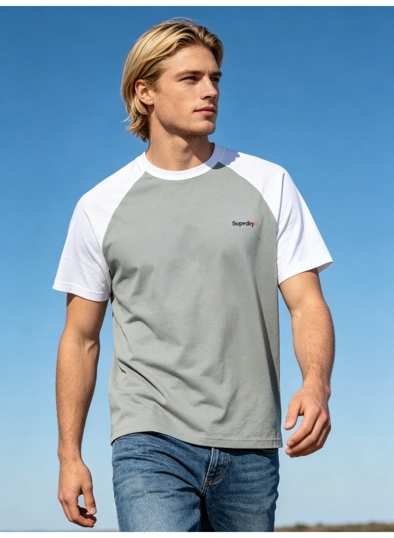 سوبر دراي Superdry shoulder-thrust couples summer contrast stitching loose short-sleeved T-shirts for men and women - Image 5
