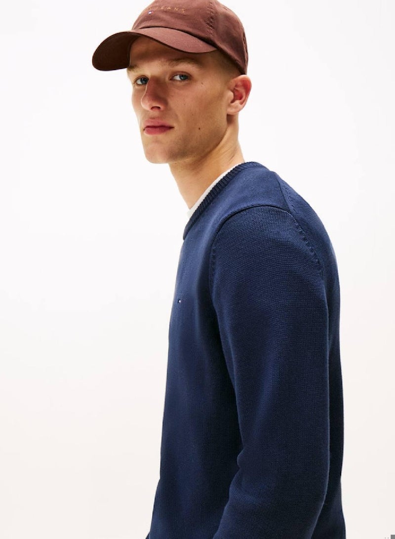 تومي جينز كنزة بياقة دائرية بقصّة سليم - Image 4