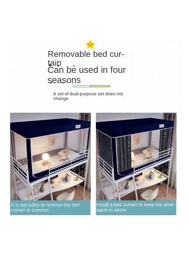 Bluejw Bed Curtain Mosquito Net Integrated Shading Cloth Student Dormitory Upper Bunk Bedroom Upper And Lower Bunk Closed With Bracket Dustproof Roof SR - Image 4