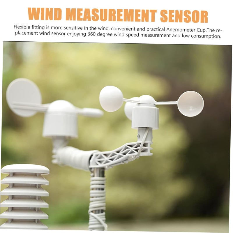 مستشعر سرعة الرياح من الفضة مع أكواب لقياس الهواء في الأماكن الخارجية - Image 4