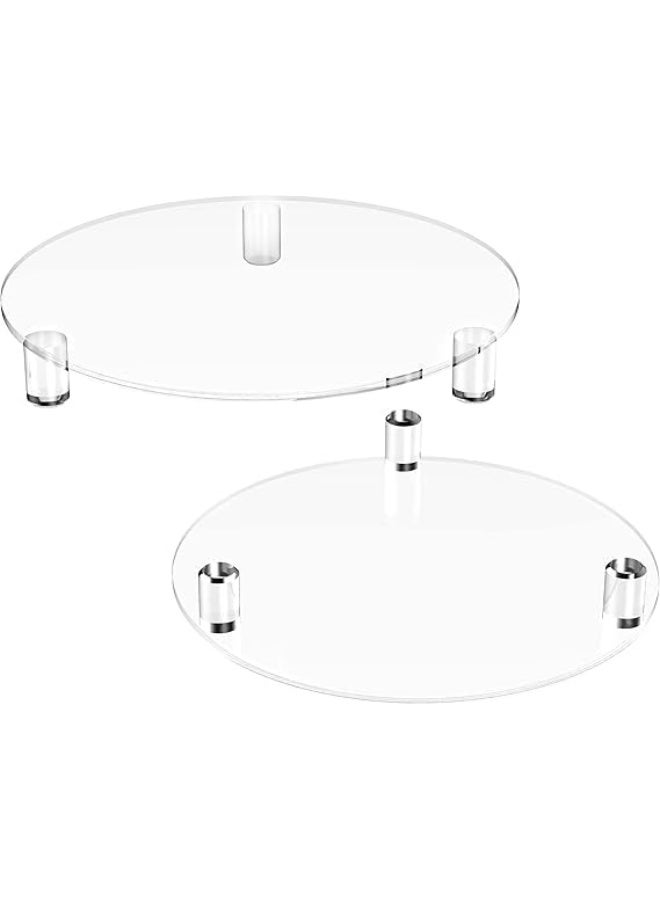 Horoof Market 2-Pack Acrylic Round Display Trays – 12.5x12.5x1 cm Clear Decorative Organizer for Home Décor, Makeup, Candles, and More  - Image 3