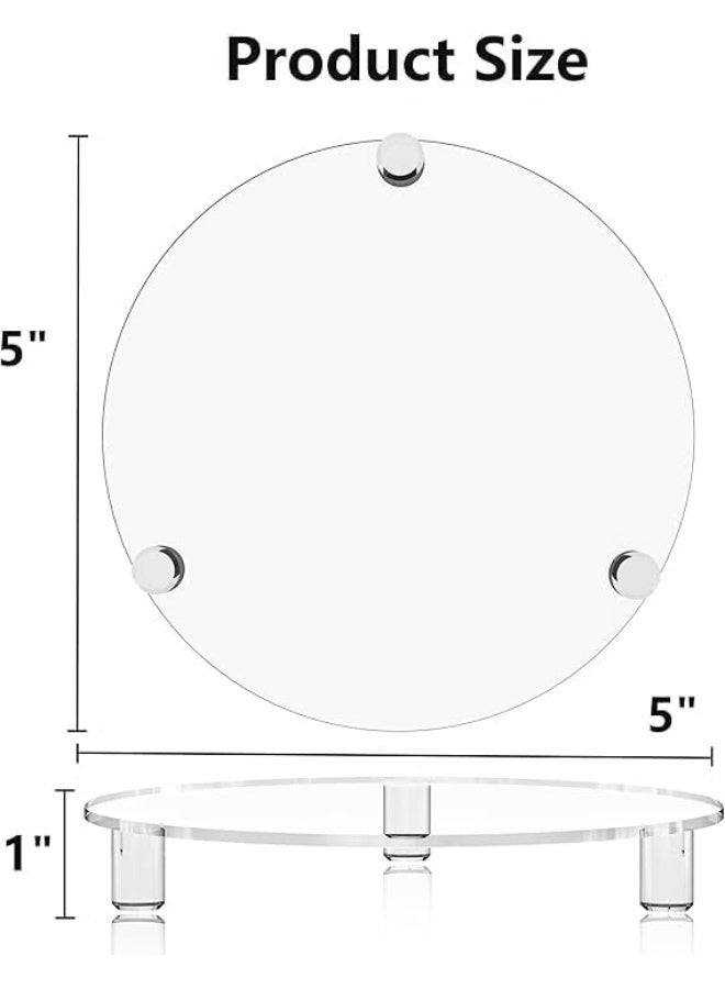 Horoof Market 2-Pack Acrylic Round Display Trays – 12.5x12.5x1 cm Clear Decorative Organizer for Home Décor, Makeup, Candles, and More  - Image 2