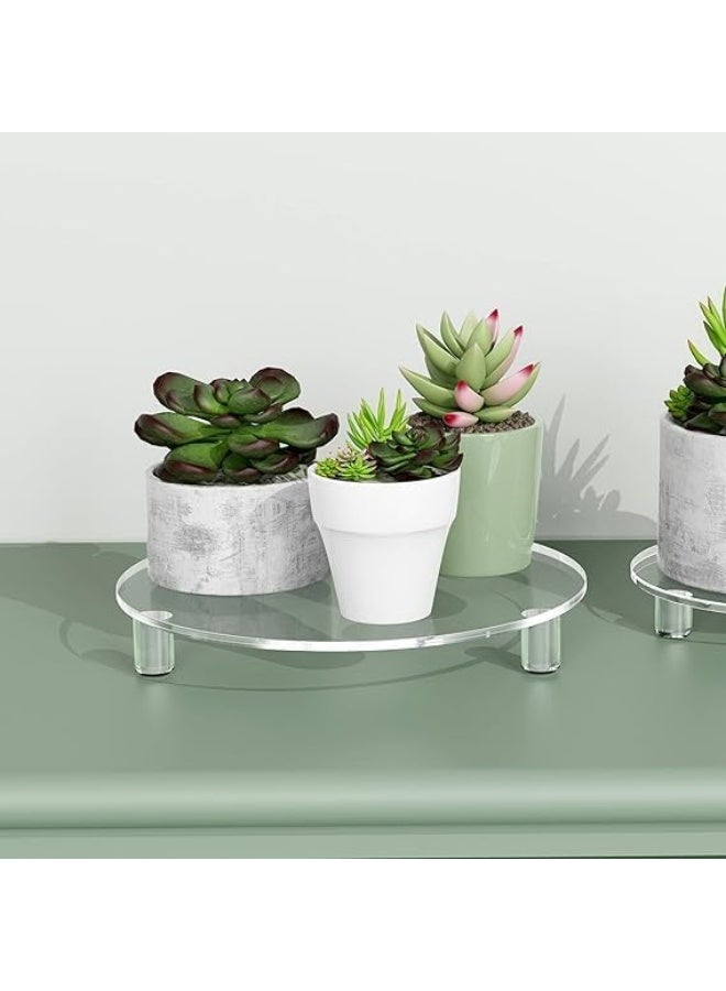 Horoof Market 2-Pack Acrylic Round Display Trays – 12.5x12.5x1 cm Clear Decorative Organizer for Home Décor, Makeup, Candles, and More  - Image 5
