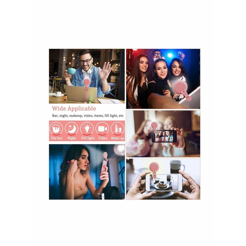 Barakah Selfie Ring Light,  for Phone for iPhone Laptop Mini Clip On and Portable Light for Photography, Makeup, 21 Light Mode 60 Led Beads 500mhA Rechargeable - Image 5