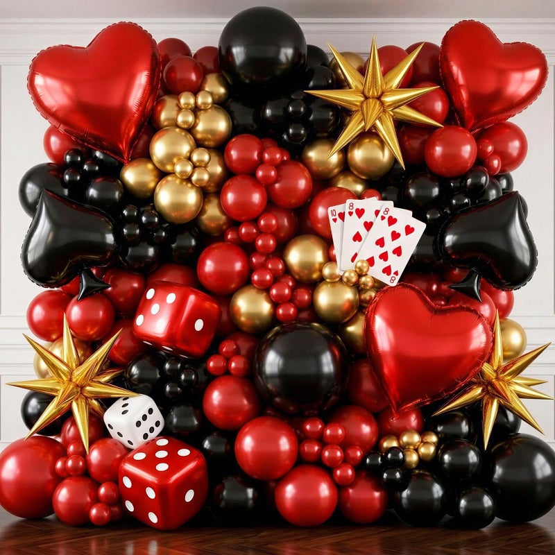 RUBFAC 129pcs Red Balloons Different Sizes 18 12 10 5 Inch for Garland Arch, Premium Latex Balloons Wedding Anniversary Bachelorette Casino Birthday Party Decorations - Image 4