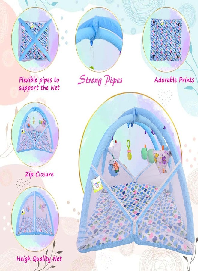 Toddylon Baby Bedding Set for New Born Play Gym Bed (0-6 Months, Blue, Baby Size, Cotton) - Image 3