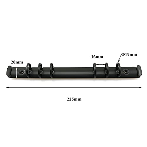 heyous 2pcs A5 Notebook 6-Hole Ring Binder Mechanisms 1.9cm Diameter Black Color Metal Clip Ring Binder DIY Fill Paper Storage Folder Accessories - Image 3