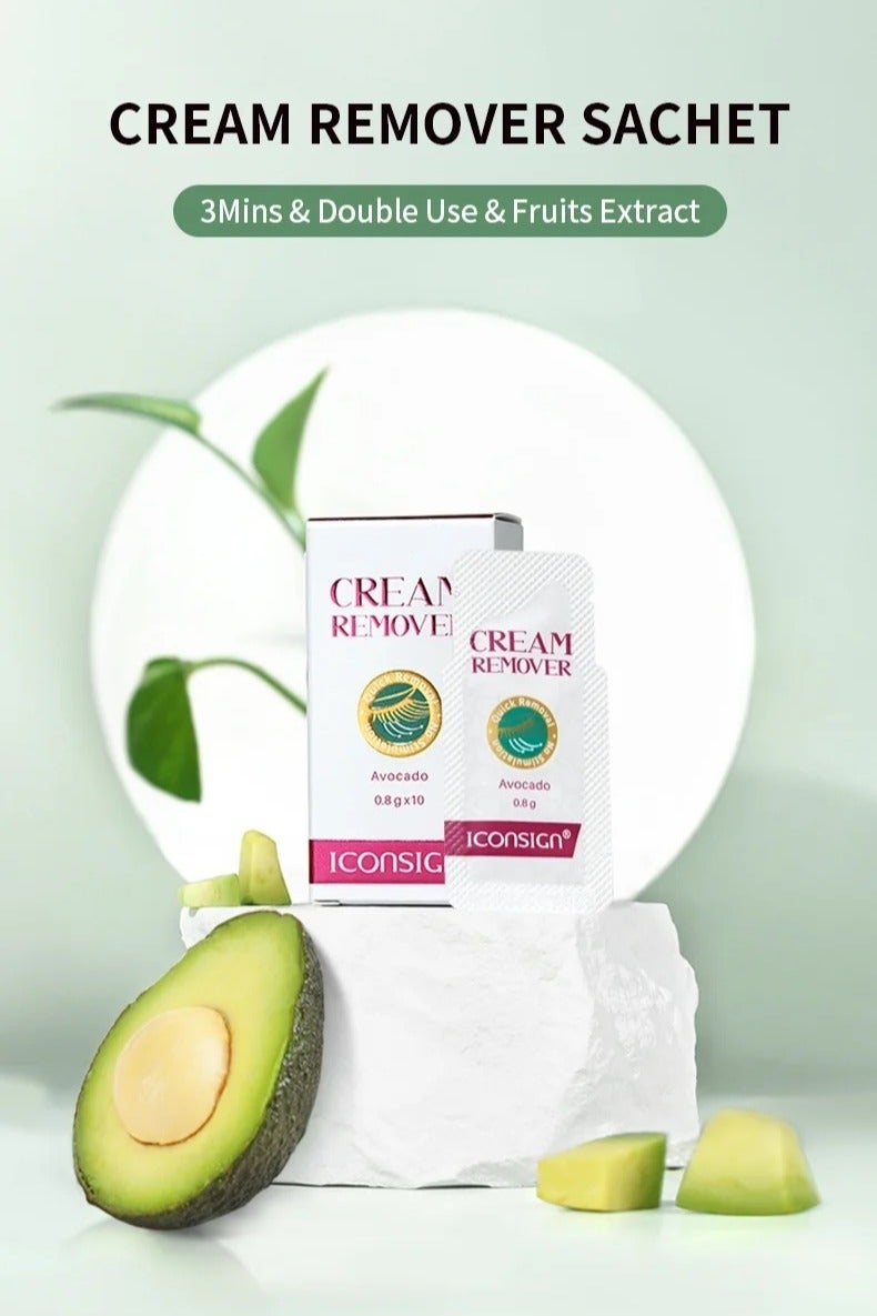 إيكونساين مزيل كريم الخوخ والأفوكادو من آيكونساين - مزيل غراء الرموش في 3 دقائق | تركيبة لطيفة من مستخلص الفاكهة | لرموشك ووصلات الرموش المنزلية | 10 أكياس صحية (0.8 غرام لكل كيس) | آمن للعيون الحساسة - Image 3