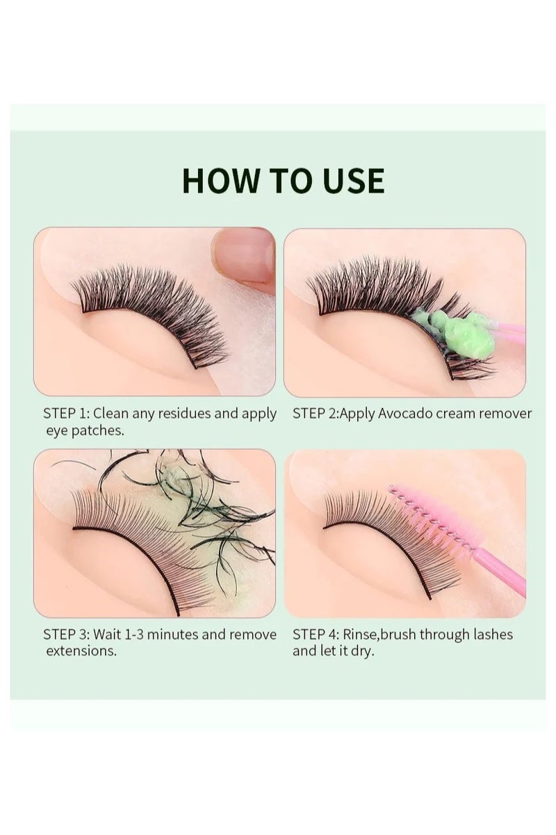 إيكونساين مزيل كريم الخوخ والأفوكادو من آيكونساين - مزيل غراء الرموش في 3 دقائق | تركيبة لطيفة من مستخلص الفاكهة | لرموشك ووصلات الرموش المنزلية | 10 أكياس صحية (0.8 غرام لكل كيس) | آمن للعيون الحساسة - Image 4