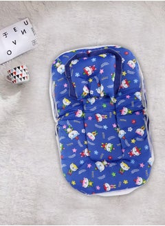 Superminis Baby Bed with Thick Mattress, Mosquito Net with Zip Closure And Neck Pillow, Baby Bedding for New Born, 0M+, Baby Sleeping Bed of 32 inch X 18 inch X 4 inch Size (Blue),Pack of 1  - Image 3
