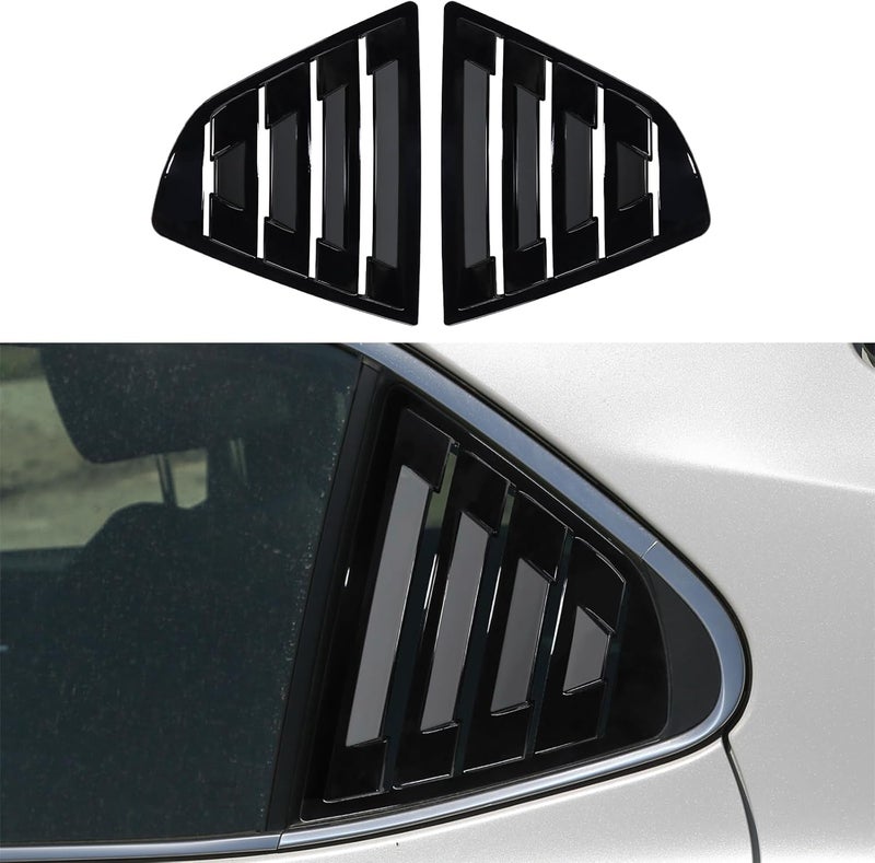 DLOVEG Rear Side Window Louvers for Toyota Camry 2018-2022 - Bright Black - Image 1
