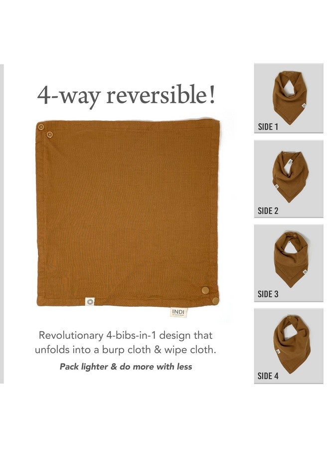 Kishu Baby Indi - Premium GOTS Certified Organic Bandana Scarf Bib, Dual Layer, 4-Way Reversible Baby Bandana Bib, Muslin Baby Bibs for Boys or Girls - Image 3