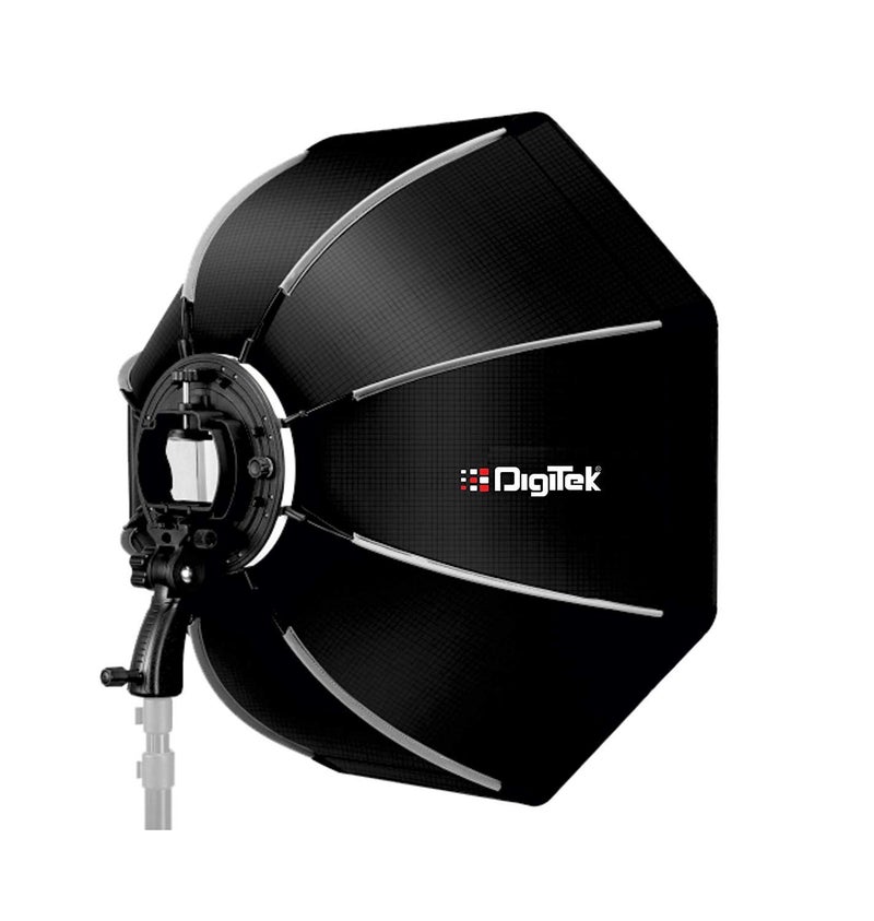 Digitek ® (DSBH-055) مجموعة صندوق ناعم بزاوية 55 سم مع حامل من نوع S2، 2 ورقة م diffuser بيضاء، حاجز جزيئات فضية وغطاء نايلون قابل للطي، متوافق مع جميع فلاشات السرعة (حقيبة حمل مشمولة) - Image 4
