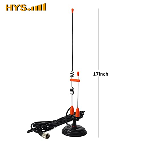 HYS Amateur Antennas Dual-Band VHF 144/UHF 430MHz Magnetic Base Mobile Antenna W/13 ft RG58 Coax Cable UHF-male/PL259 for Motorola Kenwood Midland SO239 Mobile Radios (Orange&Black) - Image 3