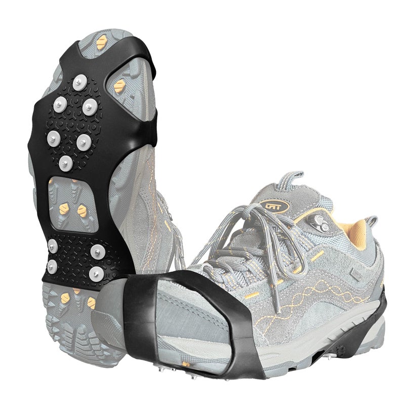 G999 ice Snow Grips: 10 Nail Spikes, Stretchable Snow Grips for Men Women. Ideal for Winter Activities Like Walking, Running, Hiking, Mountaineering, Ice Fishing, or Dog-Walking (M:13-16 W:11-14) - Image 1