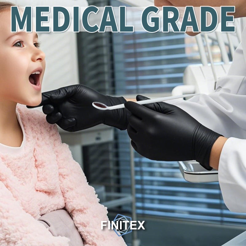 FINITEX - Black Nitrile Disposable Gloves, 5mil, Powder-free, Medical Exam Latex-Free 100 PCS For Cleaning Food Glove (XX-Large (Pack of 90)) - Image 2