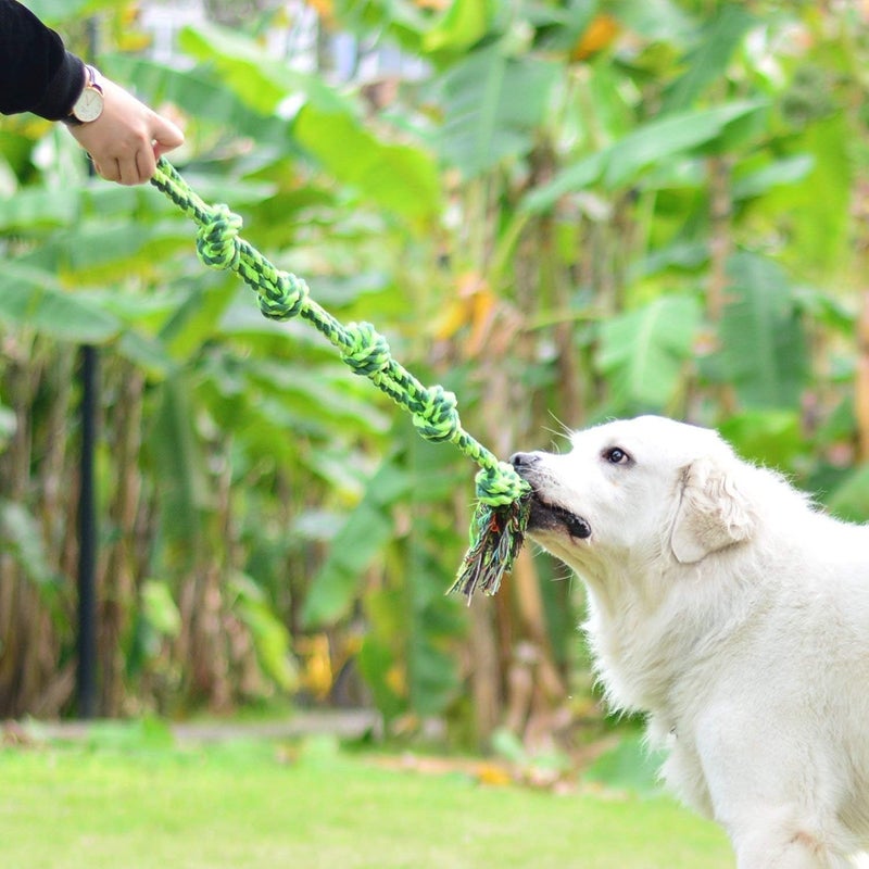 SHARLOVY Dog Toys for Large Dogs and Aggressive Chewers, Indestructible XL Durable Dog Toy,5-Knot Rope Tug,Heavy Duty Chew Sturdy Cotton Knot Rope Toy for Large Breed Dogs - Image 3