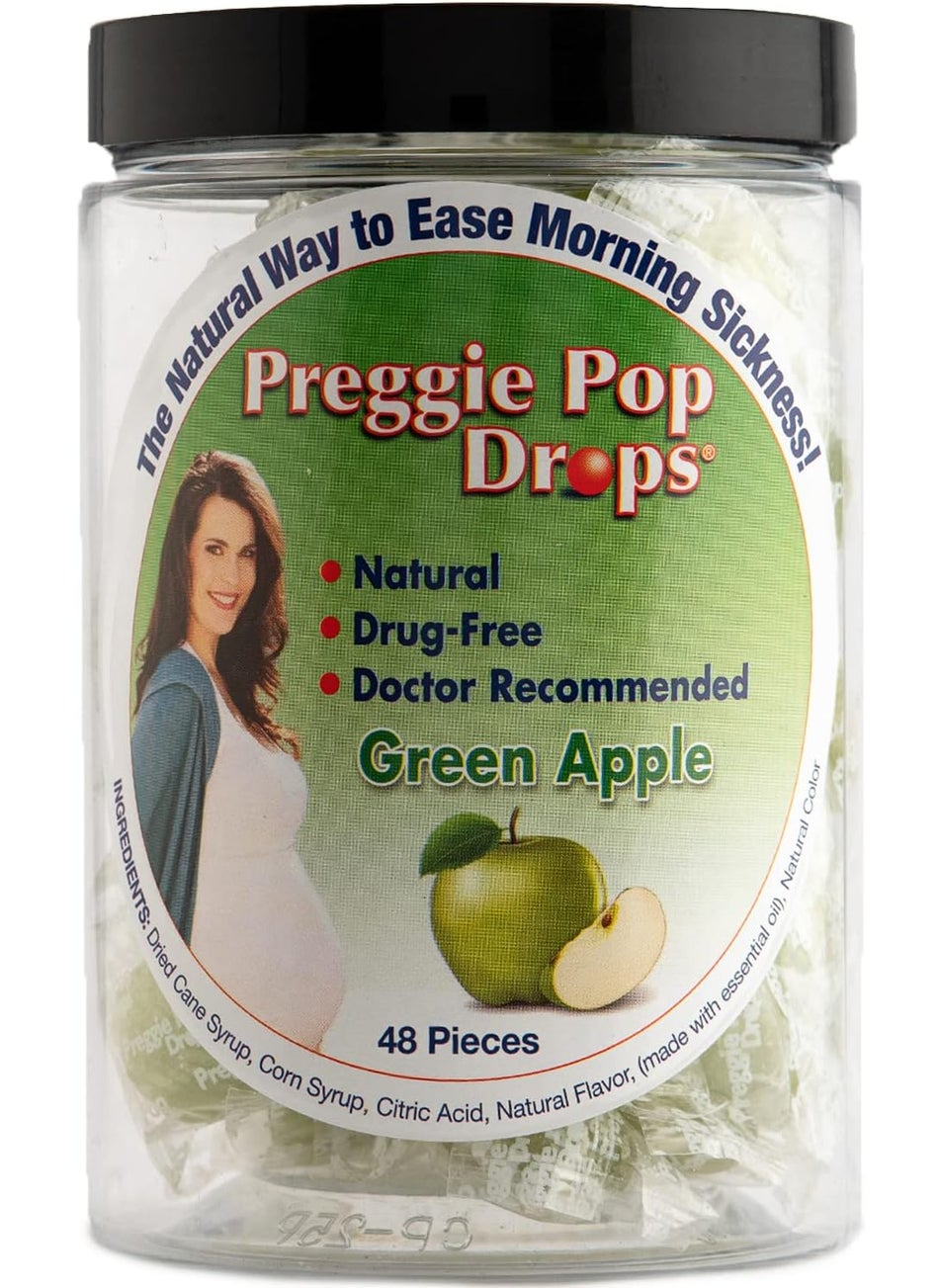 Preggie Pop Drops Preggie Pop Drops Morning Sickness - Preggie Pops for Morning Sickness Relief. Yummy Candy Drops for Pregnancy Relief. Soothing Relief for Pregnant Women. Green Apple 48count 