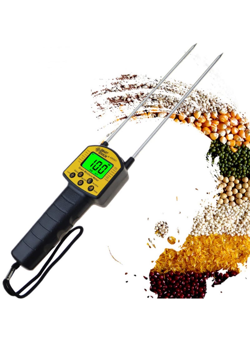 Grain Moisture Meter Digital Hygrometer for Corn Wheat Rice Beans Wheat Flour Fodder Rapeseed Seeds Grain Moisture Tester for Agriculture Farming and Food Storage AR991  - Image 1