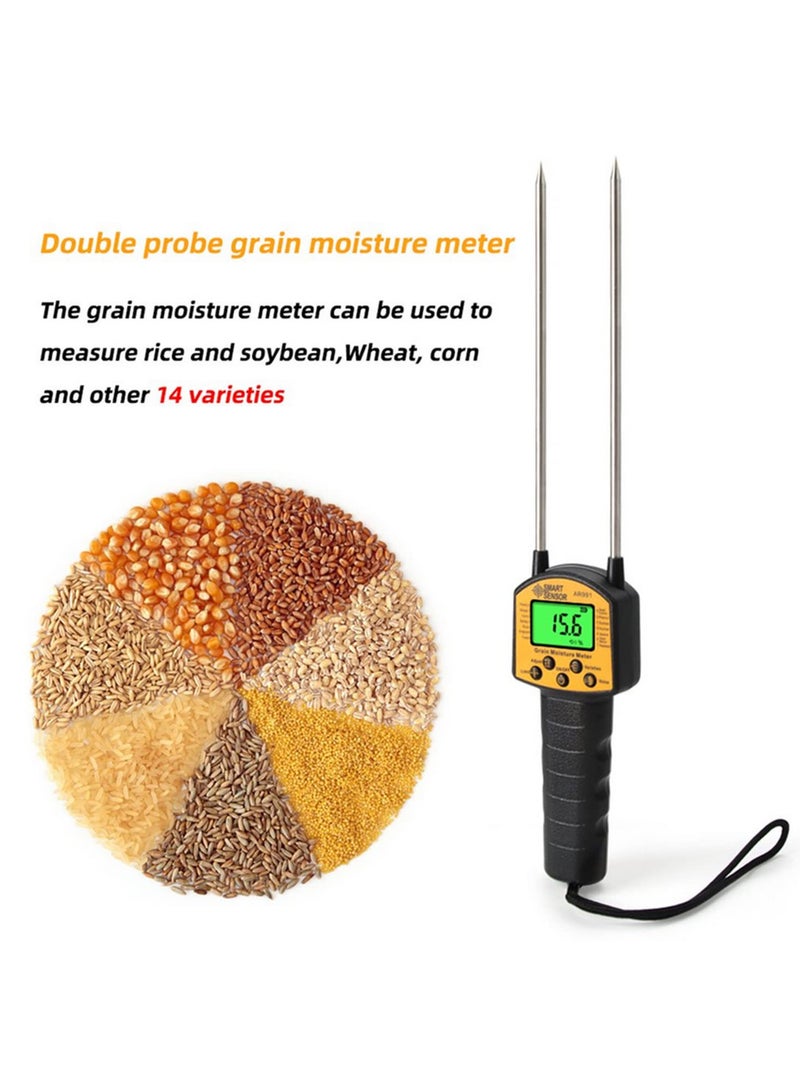 Grain Moisture Meter Digital Hygrometer for Corn Wheat Rice Beans Wheat Flour Fodder Rapeseed Seeds Grain Moisture Tester for Agriculture Farming and Food Storage AR991  - Image 4