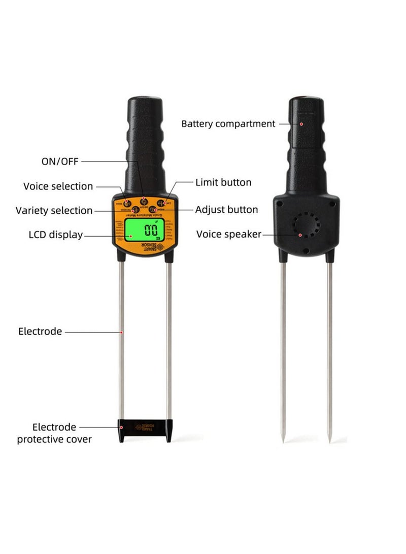 مقياس رطوبة الحبوب، مقياس رطوبة رقمي للذرة والقمح والأرز والفول ودقيق القمح والأعلاف وبذور اللفت، جهاز اختبار رطوبة الحبوب للزراعة والتخزين الغذائي AR991 - Image 3