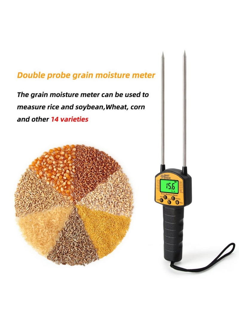 مقياس رطوبة الحبوب، مقياس رطوبة رقمي للذرة والقمح والأرز والفول ودقيق القمح والأعلاف وبذور اللفت، جهاز اختبار رطوبة الحبوب للزراعة والتخزين الغذائي AR991 - Image 4