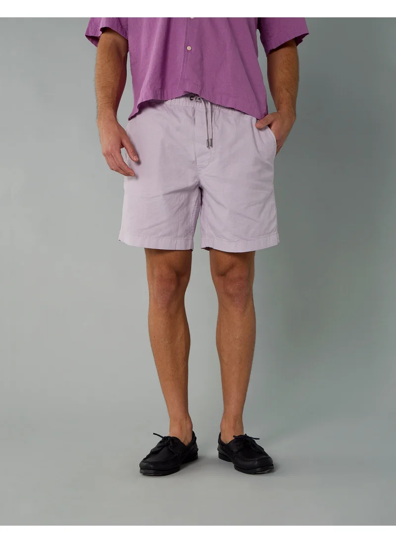 American Eagle AE Flex 8" Lived-In Linen-Blend Trekker Short