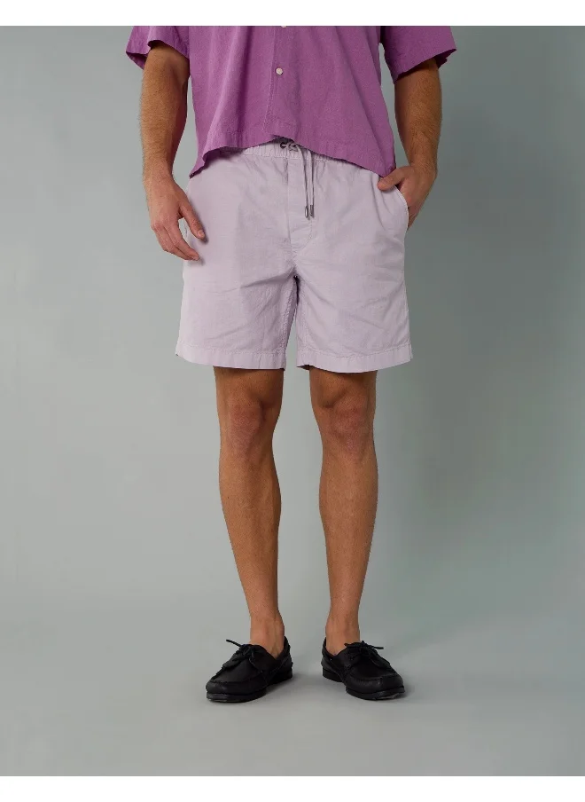 American Eagle AE Flex 8" Lived-In Linen-Blend Trekker Short