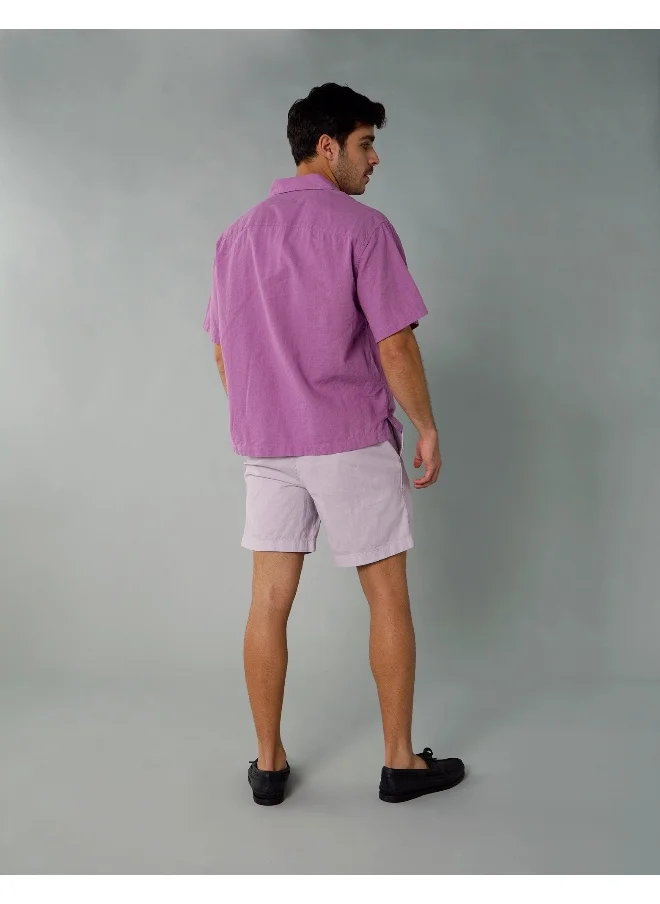 American Eagle AE Flex 8" Lived-In Linen-Blend Trekker Short