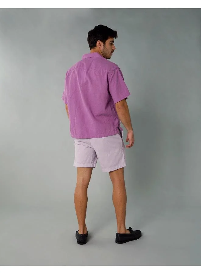 American Eagle AE Flex 8" Lived-In Linen-Blend Trekker Short