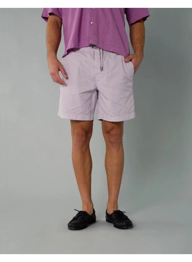 American Eagle AE Flex 8" Lived-In Linen-Blend Trekker Short