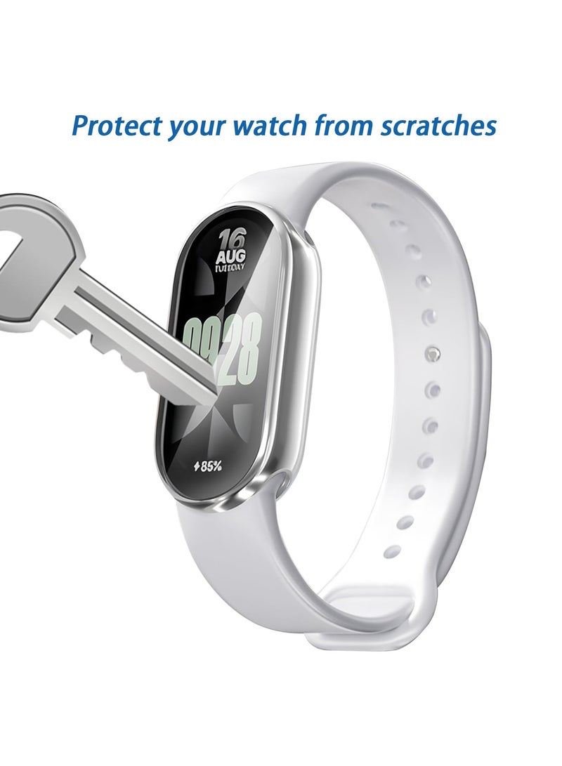 RTYY 2 قطعة حافظة متوافقة مع ساعة Xiaomi Band 9 حافظة شفافة وسوداء من السيليكون TPU لتتبع اللياقة البدنية شفاف/أسود  - Image 2