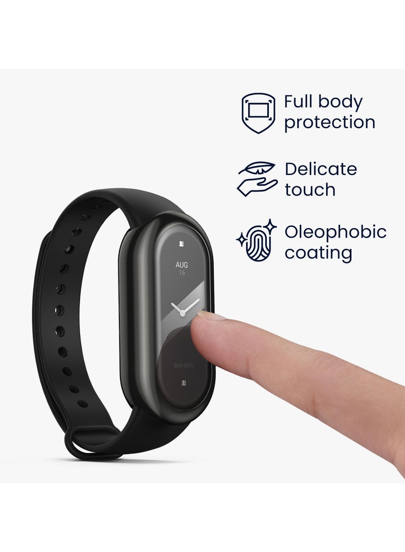 RTYY 2 قطعة حافظة متوافقة مع ساعة Xiaomi Band 9 حافظة شفافة وسوداء من السيليكون TPU لتتبع اللياقة البدنية شفاف/أسود  - Image 3