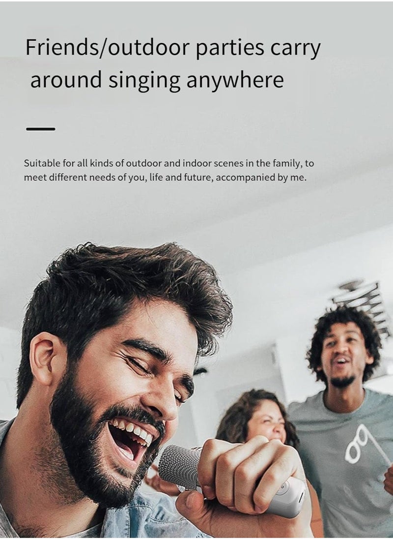 ELTRAZONE Karaoke Machine with 2 Wireless Microphones, Portable Bluetooth PA Speaker with Echo & Vocal Cut, Supports TF, AUX-in, USB Flash Disk for Indoor & Outdoor Party, Family Karaoke Singing - Image 4