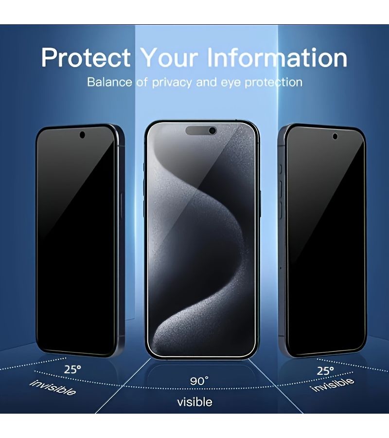 واقي شاشة من الزجاج المقسى للخصوصية، عبوة من قطعتين، لأجهزة iPhone 13 Pro، مضاد لبصمات الأصابع - Image 4