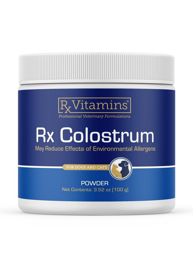 Rx Vitamins - Rx Vitamins Colostrum for Dogs & Cats - Whole Bovine Colostrum for Cats Powder - Cat & Dog Supplement Ideal Dog Immune Support, Promotes Feline Digestive Health & Dog Allergy Support - 3.52 oz (100g) - Image 1