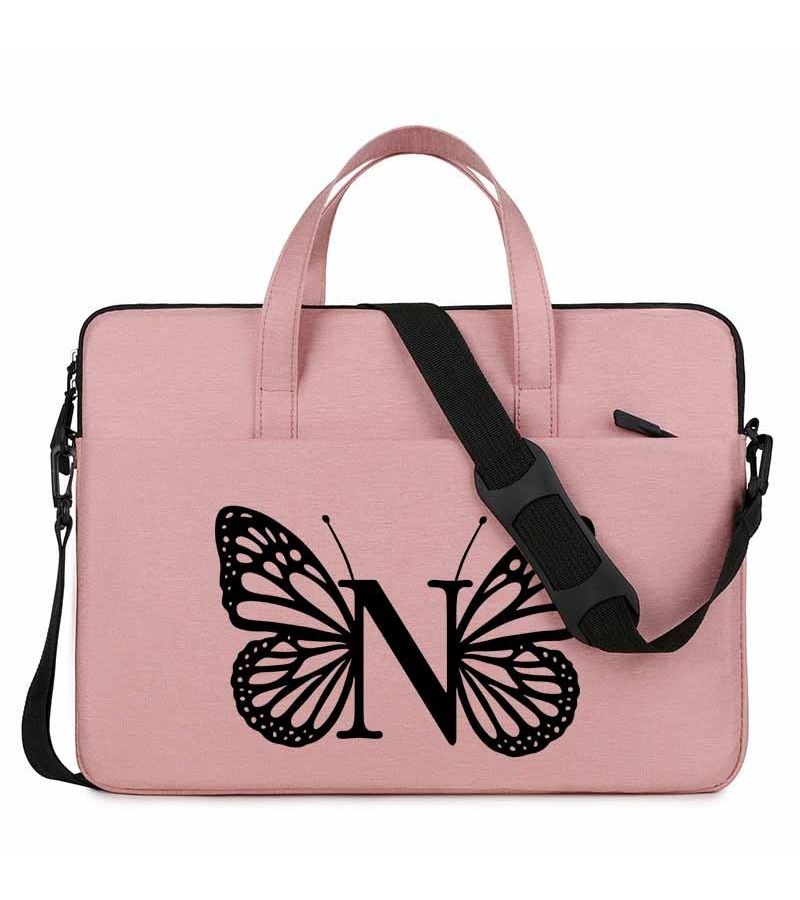 Butterfly Print Laptop Bag Model E Spacious Storage Letter Design Versatile Hand Shoulder Carrying Office Bag Commuting School Use - Image 5