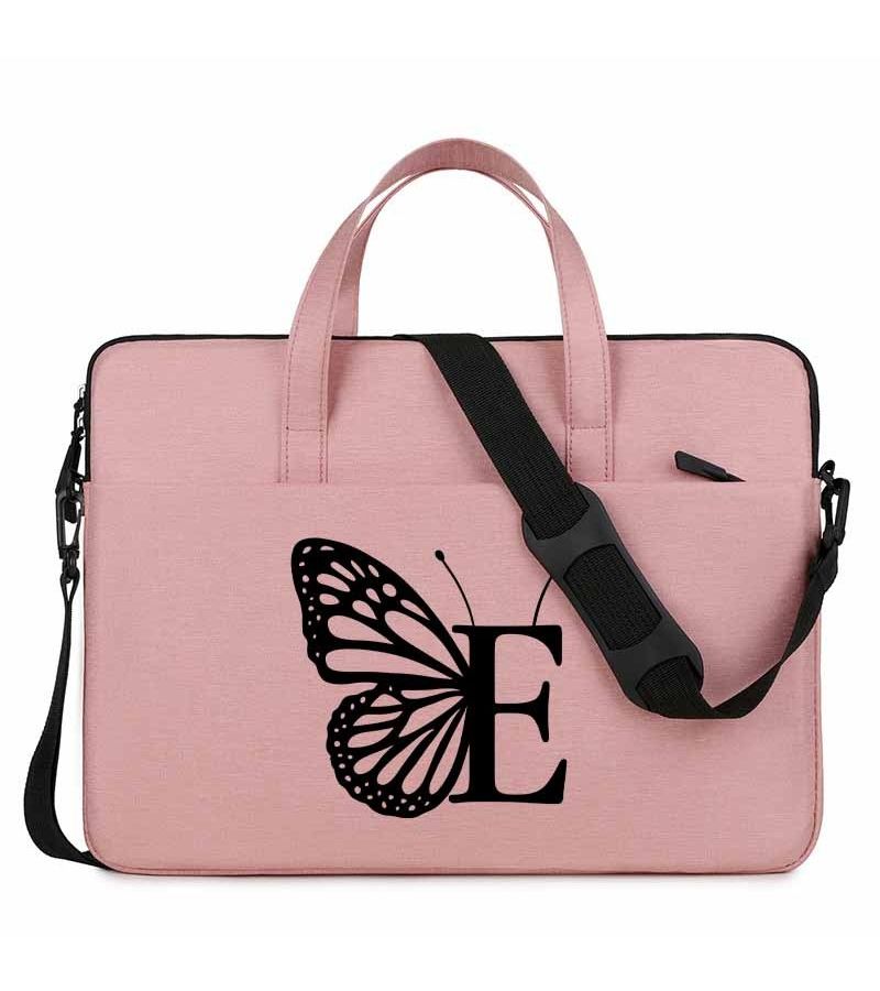 Butterfly Print Laptop Bag Model E Spacious Storage Letter Design Versatile Hand Shoulder Carrying Office Bag Commuting School Use - Image 4