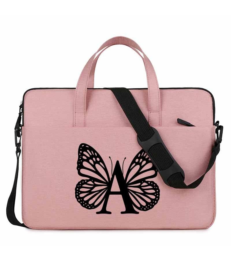 Butterfly Print Laptop Bag Model E Spacious Storage Letter Design Versatile Hand Shoulder Carrying Office Bag Commuting School Use - Image 2