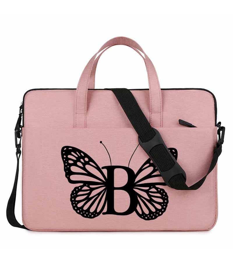 Butterfly Print Laptop Bag Model E Spacious Storage Letter Design Versatile Hand Shoulder Carrying Office Bag Commuting School Use - Image 3