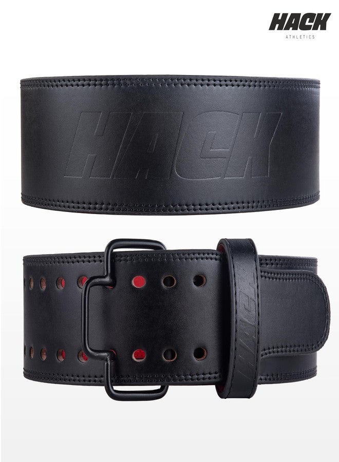 Hack Athletics Premium 7MM Weight Lifting Leather Prong Belt - Power Lifting Belt for Men & Women for Lower Back Support for Gym Workouts Deadlifts Squats Powerlifting - 4 Inch Wide (Large) - Image 2