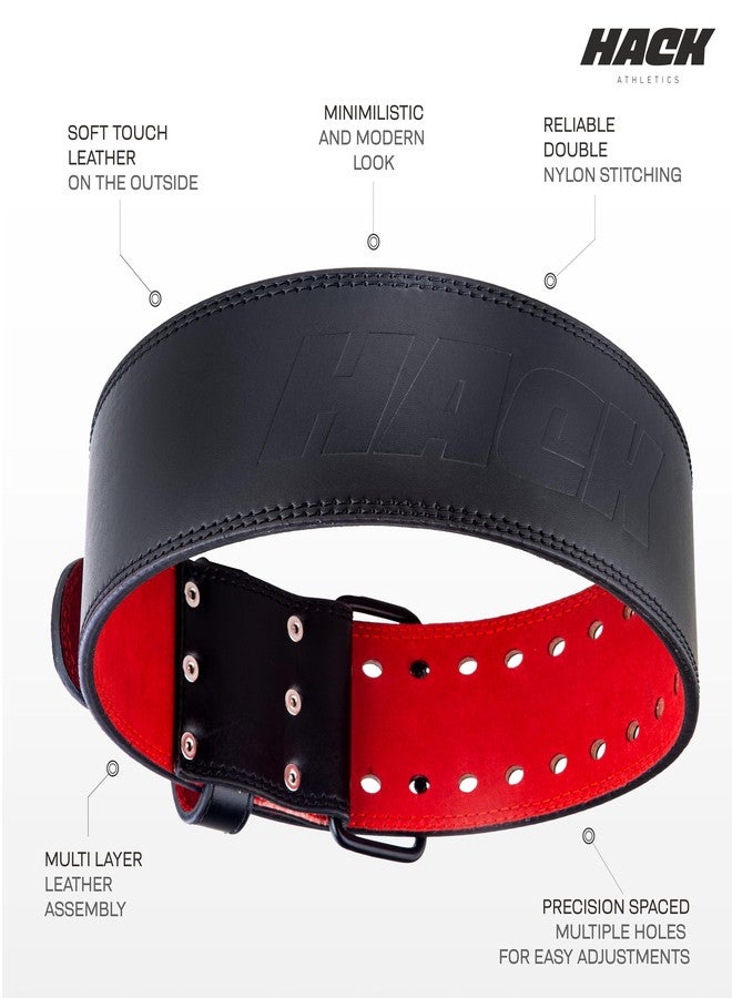Hack Athletics Premium 7MM Weight Lifting Leather Prong Belt - Power Lifting Belt for Men & Women for Lower Back Support for Gym Workouts Deadlifts Squats Powerlifting - 4 Inch Wide (Large) - Image 4