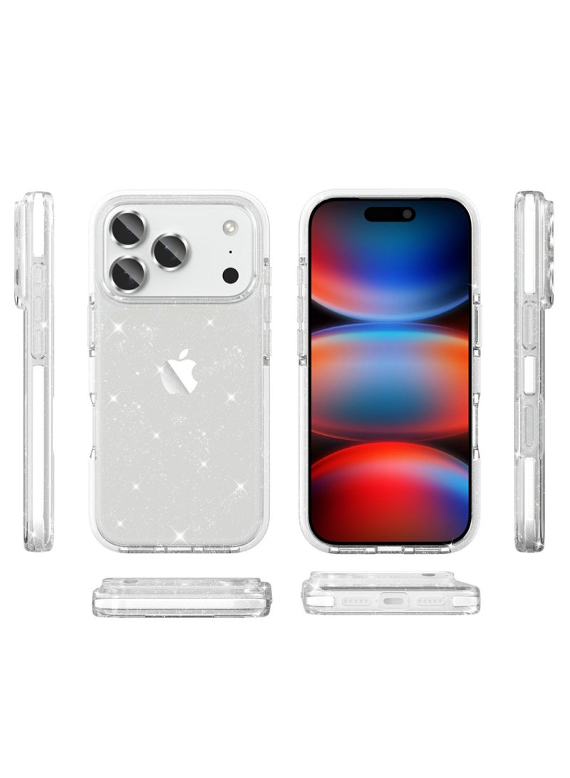 جراب شفاف لهاتف iPhone 17 Pro Max، مقاوم للاصفرار، ومضاد للصدمات، وواقي ثلاثي الطبقات، متين، لهاتف Apple 17 Pro Max مقاس 6.9 بوصة، شفاف لامع. - Image 4