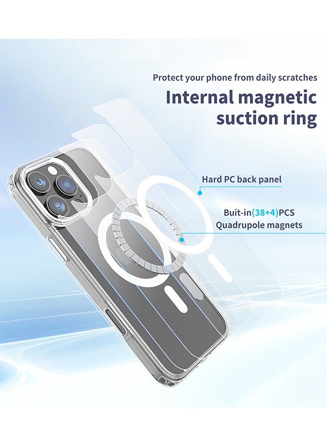جراب ماج سيف لهاتف iPhone 16 Pro Max 【مغناطيس أقوى N52】【حماية عسكرية مقاومة للصدمات】مضاد لبصمات الأصابع ومضاد للخدش ولا يتحول إلى اللون الأصفر أبدًا، جراب مغناطيسي رفيع لهاتف iPhone 16 Pro Max مقاس 6.9 بوصة شفاف - Image 3