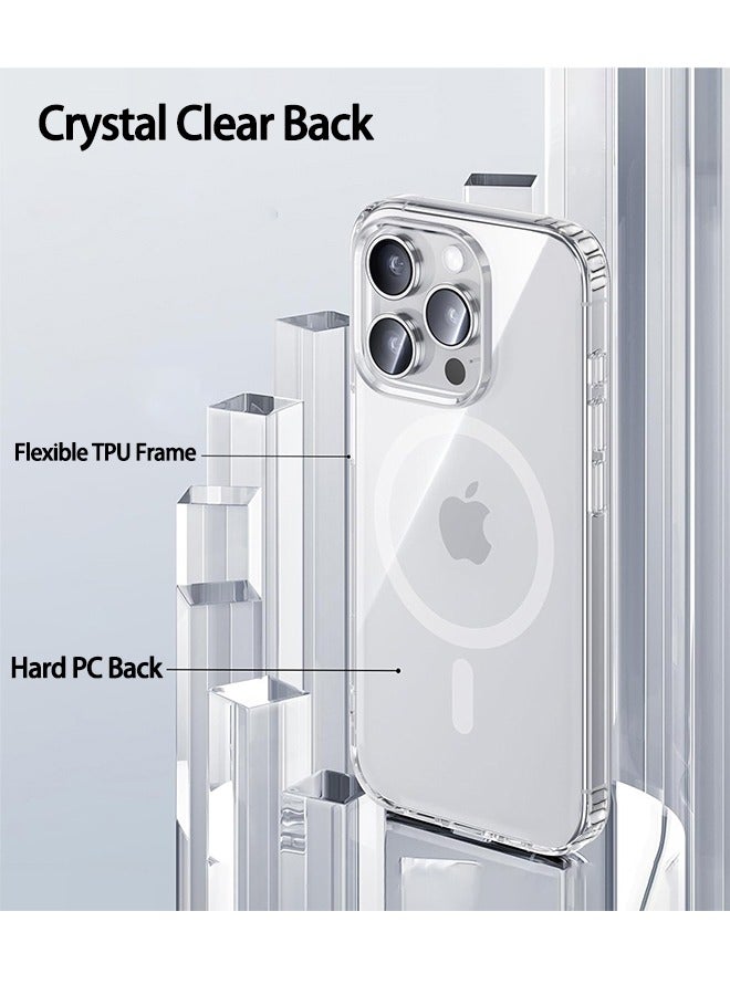 جراب ماج سيف لهاتف iPhone 16 Pro Max 【مغناطيس أقوى N52】【حماية عسكرية مقاومة للصدمات】مضاد لبصمات الأصابع ومضاد للخدش ولا يتحول إلى اللون الأصفر أبدًا، جراب مغناطيسي رفيع لهاتف iPhone 16 Pro Max مقاس 6.9 بوصة شفاف - Image 2