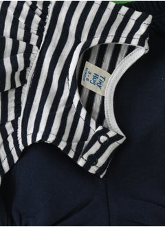 Tiny Hug Baby Girl Blue and White Striped Set  - Image 3