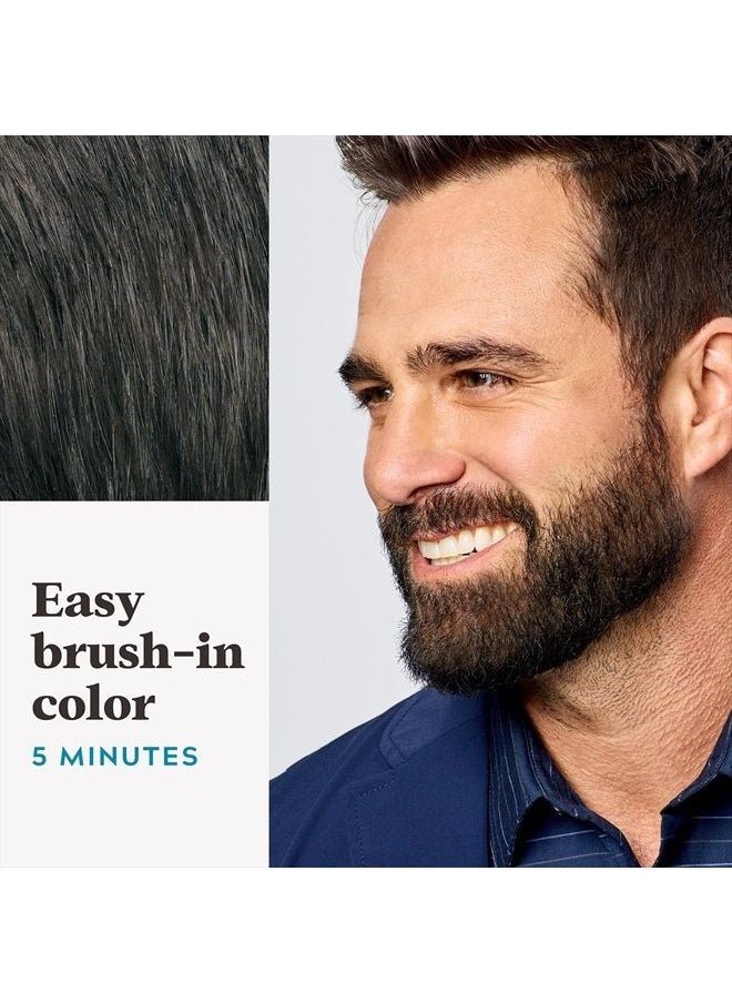 Just For Men - Just For Men Mustache & Beard, Beard Dye for Men with Brush Included for Easy Application, With Biotin Aloe and Coconut Oil for Healthy Facial Hair - Dark Brown, M-45, Pack of 1 - Image 1