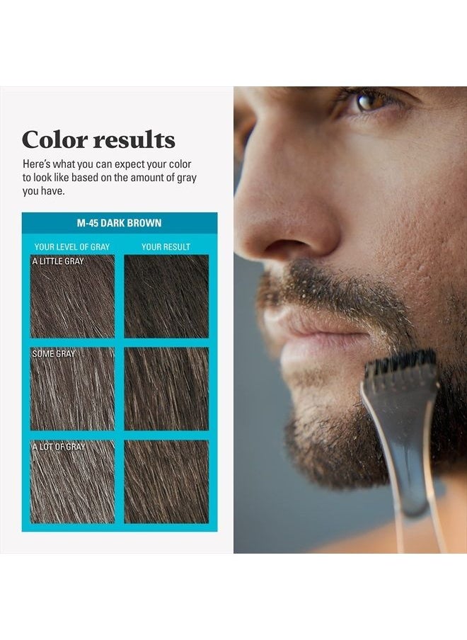 Just For Men - Just For Men Mustache & Beard, Beard Dye for Men with Brush Included for Easy Application, With Biotin Aloe and Coconut Oil for Healthy Facial Hair - Dark Brown, M-45, Pack of 1 - Image 1