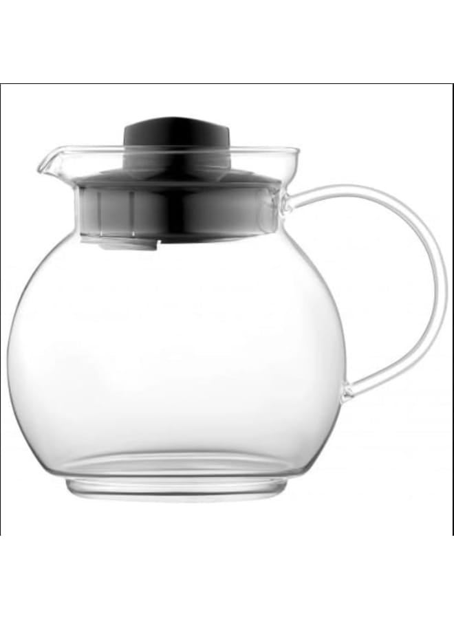 Termisil Ball Thermal Glass Tea Pot With Handle, 1.5 Liter Capacity, Transparent